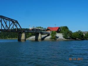 Old railroad bridge on east bank,  .  A real nice setting.